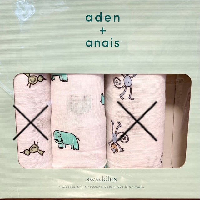 aden+anais(エイデンアンドアネイ)の新品未使用エイデンアンドアネイおくるみ　ぞう キッズ/ベビー/マタニティのこども用ファッション小物(おくるみ/ブランケット)の商品写真