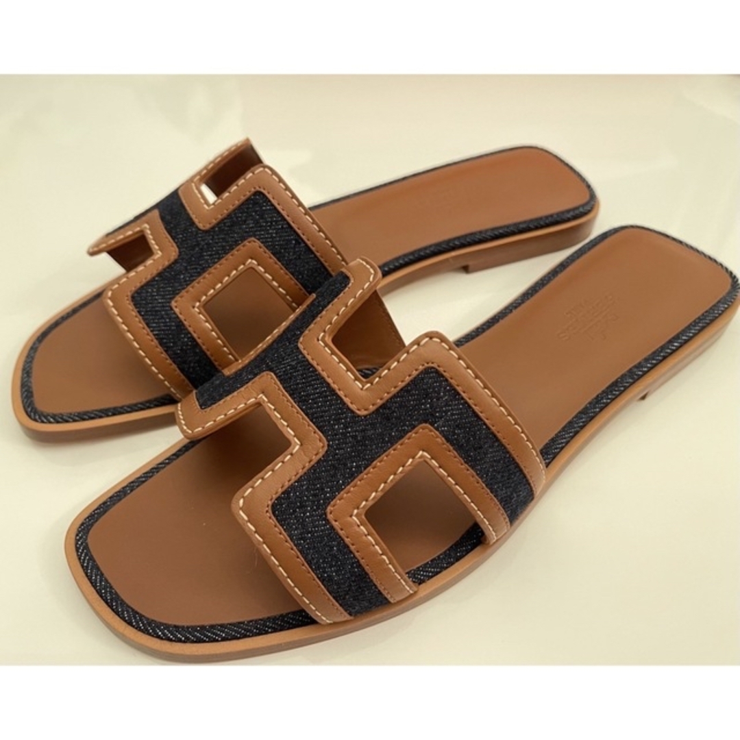 Hermes - 新品❣️エルメス キャンパス デニム オラン サンダル 37の