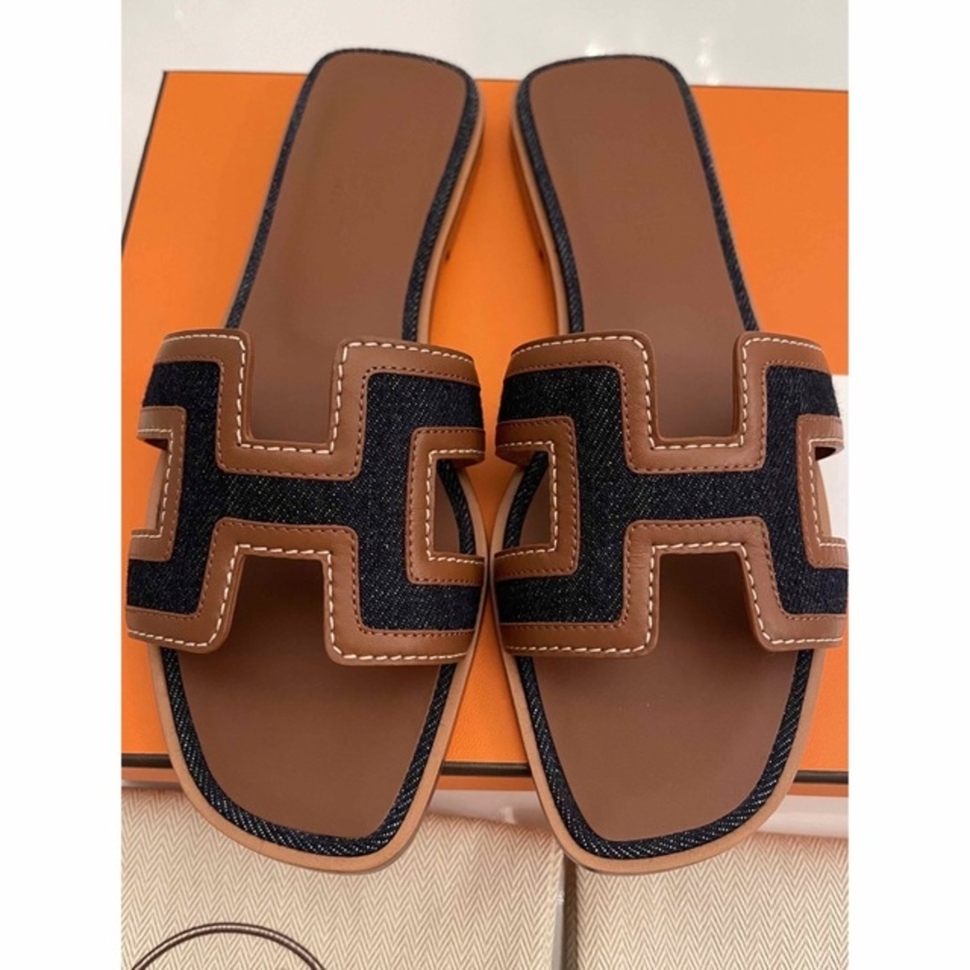 Hermes - 新品❣️エルメス キャンパス デニム オラン サンダル 37の
