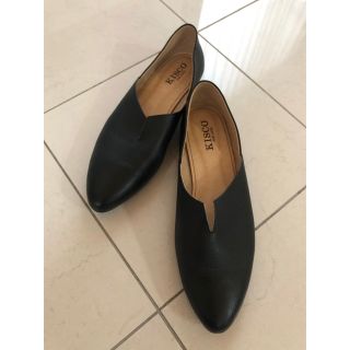 キスコ(KISCO)の◆美品 銀座ワシントン　KISCO フラットシューズ◆パンプス　ブラック(バレエシューズ)