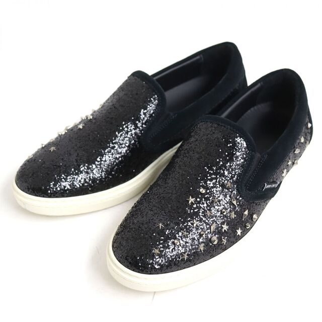極美品◇JIMMY CHOO ジミーチュウ GROVE スタースタッズ ラメ