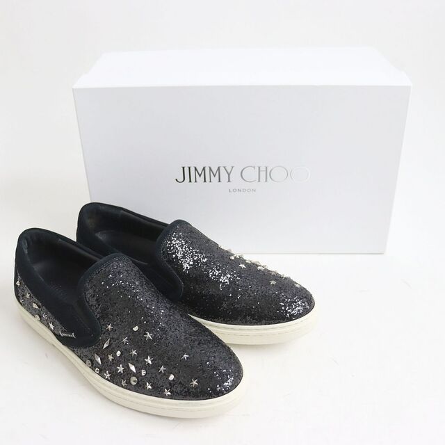 極美品◇JIMMY CHOO ジミーチュウ GROVE スタースタッズ ラメ
