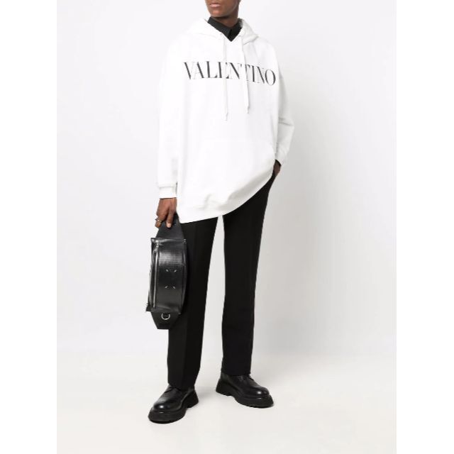 【新品】VALENTINO ロゴ オーバーサイズフィット パーカーS