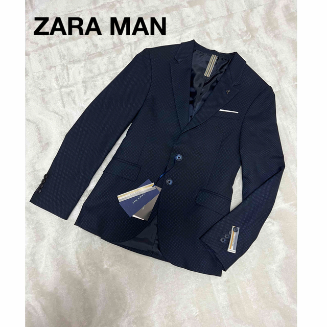 ZARA MAN  ザラメン メンズ テーラージャケット　新品タグ付き44 S紺