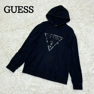 GUESS - 人気 GUESS ゲス プルオーバーパーカー ビッグロゴ 黒 XL