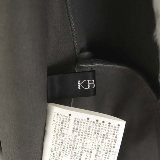 ケービーファー ラムレザー ボア ノーカラーコート アウター ロング