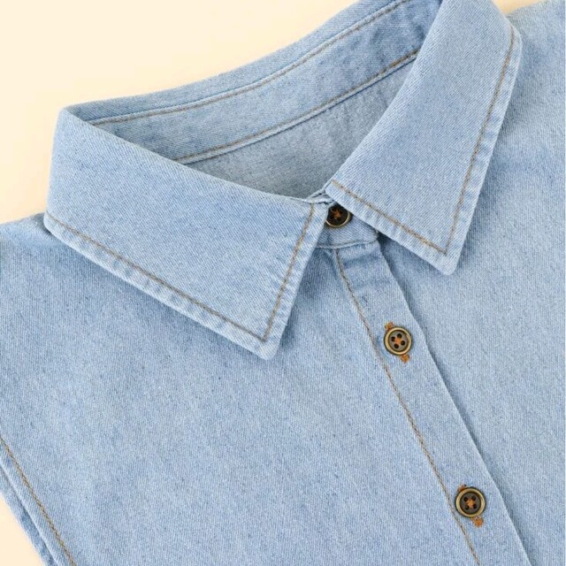 デニム付け襟付け襟綿100％ライトブルー レディースのアクセサリー(つけ襟)の商品写真