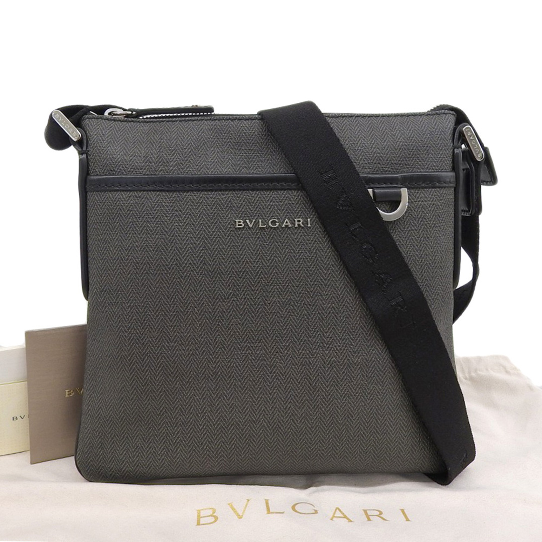 【本物保証】 保・布袋付 超美品 ブルガリ BVLGARI ウィークエンド ショルダーバッグ ダークグレー 斜め掛け 32459 希少 レア