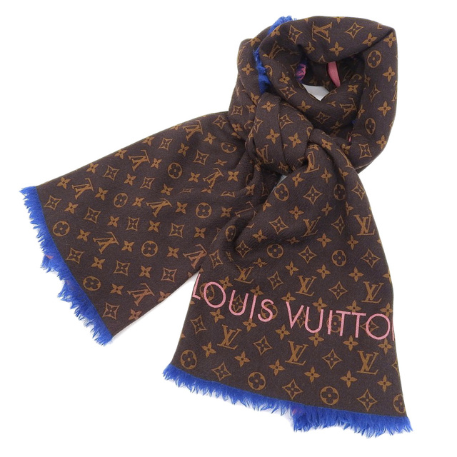 【本物保証】 箱付 超美品 ルイヴィトン LOUIS VUITTON モノグラム エトール テリング モノグラム ストール マフラー ショール M78716 希少