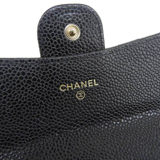 本物 綺麗 ｼｬﾈﾙ がま口 財布 CHANEL ｷｬﾋﾞｱｽｷﾝ