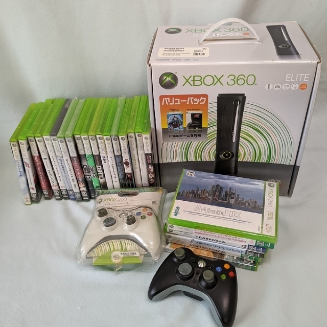 Xbox360(エックスボックス360)のXBOX 360 （本体+ソフト＋コントローラー×2）すぐに遊べるセット エンタメ/ホビーのゲームソフト/ゲーム機本体(家庭用ゲーム機本体)の商品写真