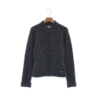 CHANEL シャネル カーディガン 38(S位) 黒xシルバーx茶(ミックス