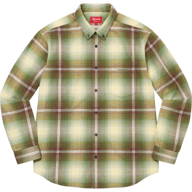 S 緑 Supreme Shadow Plaid Flannel Shirt