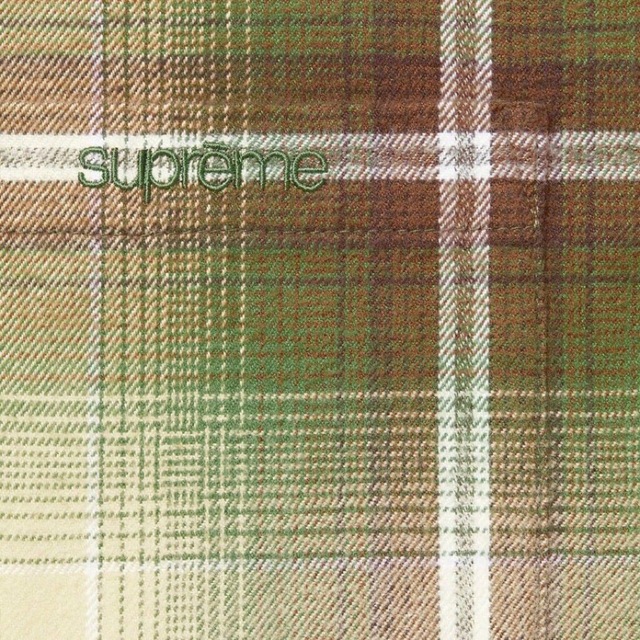 S green supreme tartan flannel shirt 緑