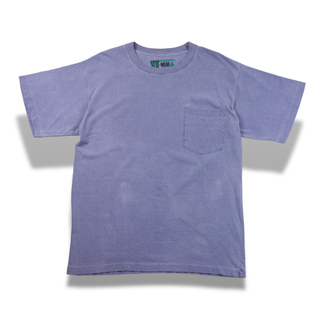 チャンピオン(Champion)の90s USA製 ヴィンテージポケットTシャツ シングルステッチ ナス紺 紫(Tシャツ/カットソー(半袖/袖なし))