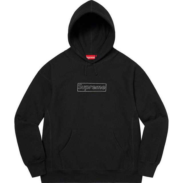 トップスSupreme kaws chalk logo hooded Black L