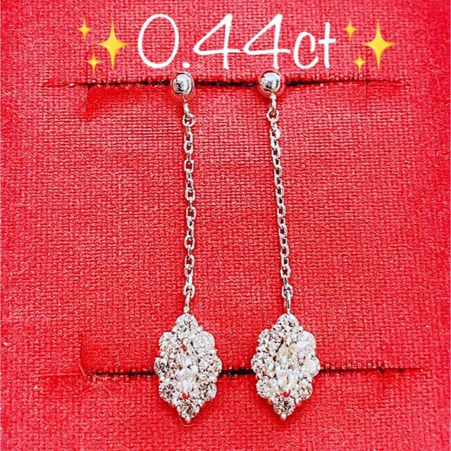 ★0.5ct〜0.6ct★✨プリンセスダイヤモンドK18WGピアスイヤリング