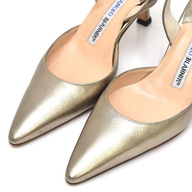 誠実 美品♪マノロブラニク バックスリング ポインテッドトゥ パンプス