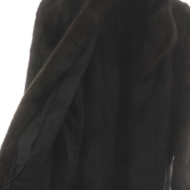 サガミンク 銀サガ 毛皮コート ミドル丈 ミンクファー 13 L ダークブラウン約78cm袖丈