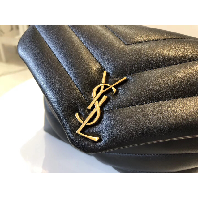 フローラル 美品 サンローラン ルル トイバッグ ブラック レザー Y字