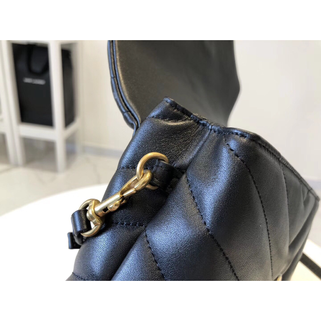 フローラル 美品 サンローラン ルル トイバッグ ブラック レザー Y字