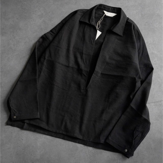 attic別注ANCELLM LINEN SILK PULLOVER SHIRT