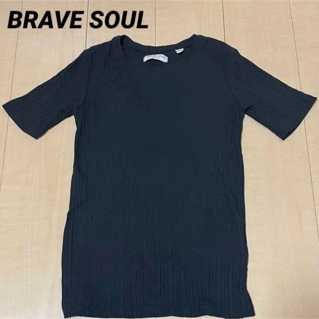 asos(エイソス)のBRAVE SOUL リブクルーネックTシャツ(5分袖) レディースのトップス(Tシャツ(半袖/袖なし))の商品写真