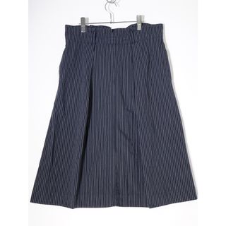 マーガレットハウエル(MARGARET HOWELL)のMHL.MARGARET HOWELLマーガレットハウエル 2019 COTTON LINEN STRIPE TUCK SKIRTコットンリネンストライプタックスカート【2】【LSKA70954】(その他)