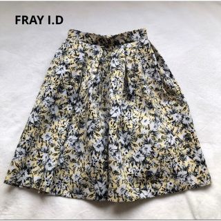 フレイアイディー(FRAY I.D)の完売　FRAY IDフレイアイディー フレア　花柄　フレア　プリーツ　スカート(ひざ丈スカート)