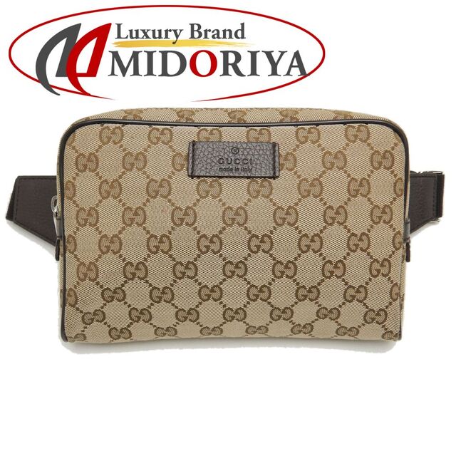 グッチ GUCCI 449174 ウエストバッグ GGキャンバス × レザー ベージュ