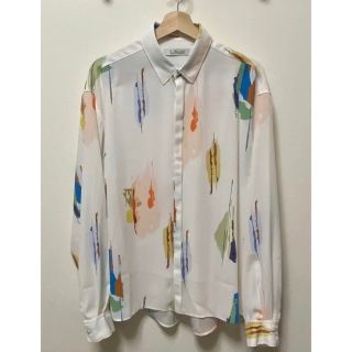 LiNoH   リノー シャツ ART PRINT SHIRT ブラック