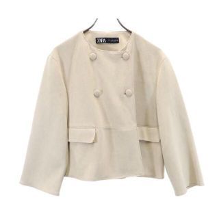 新品未使用　ZARA フェイクレザージャケット　ベージュ