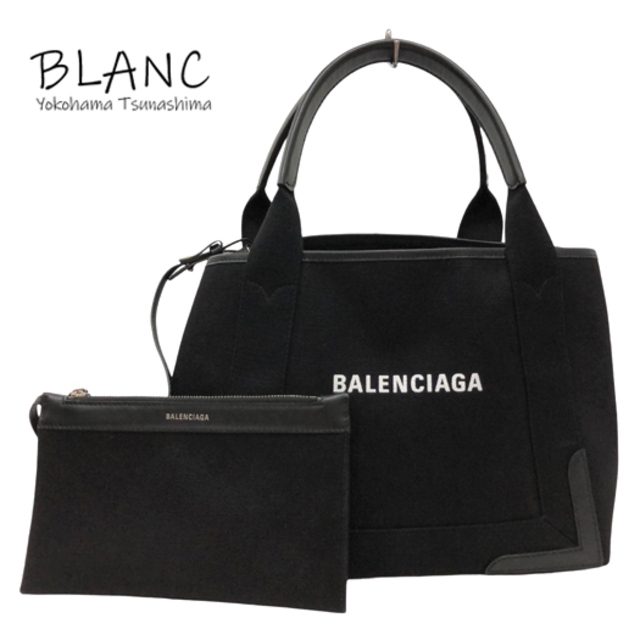 BALENCIAGA BAG(バレンシアガバッグ)のバレンシアガ ネイビーカバ スモール ハンドバック レザー キャンバス レディースのバッグ(ハンドバッグ)の商品写真