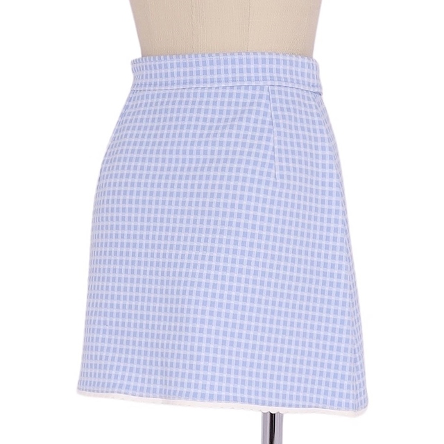 MIKIMOTO(ミキモト)のミュウミュウ miumiu セットアップ スカートスーツ ブラウス 半袖 スカート チェック柄 レディース XS ブルー レディースのフォーマル/ドレス(スーツ)の商品写真