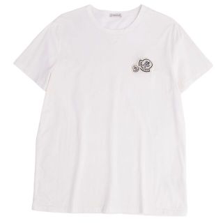 モンクレール(MONCLER)の美品 モンクレール MONCLER 2019 Tシャツ カットソー ロゴ コットン トップス メンズ XL ホワイト(Tシャツ/カットソー(半袖/袖なし))