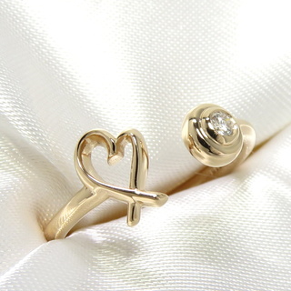 ティファニー(Tiffany & Co.)のティファニー ラビングハート ダイヤモンド リング K18 ピンクゴールド(リング(指輪))