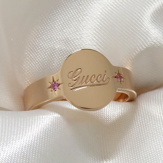 グッチ(Gucci)のGUCCI アイコン プリントリング 指輪 750PG K18PG(リング(指輪))