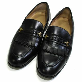 グッチ(Gucci)のGUCCI ローファー タッセル ホースビット レザー ブラック ゴールド金具(ローファー/革靴)