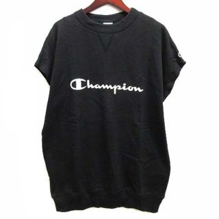 チャンピオン(Champion)のチャンピオン Vカルゼ ノースリーブ ワイド スウェット シャツ ロゴ 黒 M(トレーナー/スウェット)