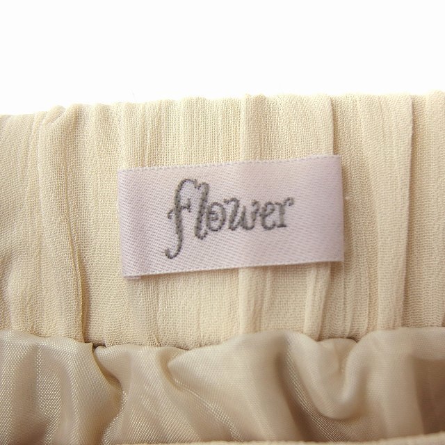 flower(フラワー)のフラワー FLOWER フレアスカート マキシ丈 ロング シフォン ベージュ レディースのスカート(ロングスカート)の商品写真