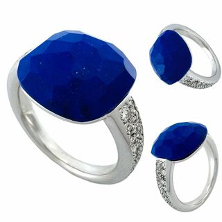 ポメラート(Pomellato)のポメラート　リング　カプリ　大粒　ラピスラズリ　ダイヤ　18KT　WG　希少(リング(指輪))