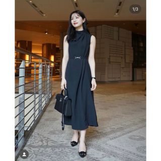 アニュアンス(ánuans)の新品　L’AUBE BLANC Belted Drape Dress(ロングワンピース/マキシワンピース)