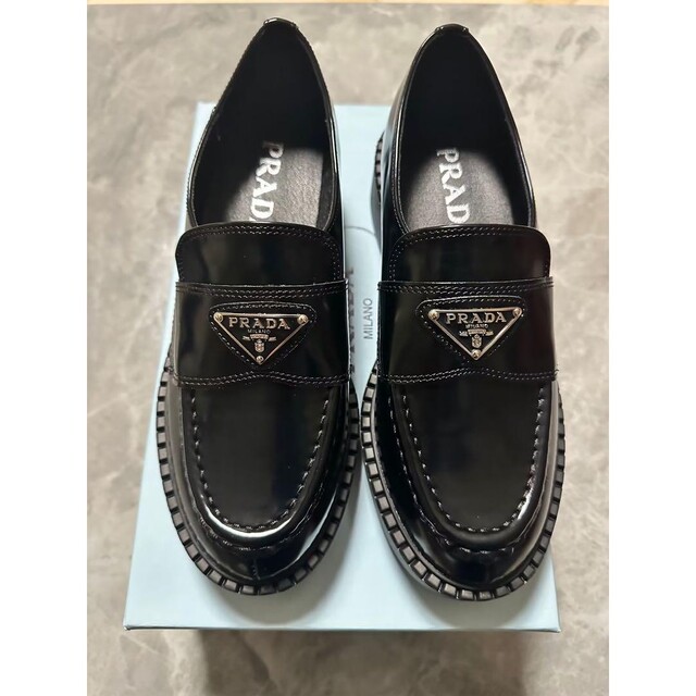 訳あり特価 PRADA モノリス ローファー 革靴 レディース 新品 22cm