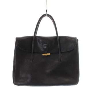 ロンシャン(LONGCHAMP)のロンシャン LONGCHAMP ハンドバック トートバッグ レザー ロゴ 黒(ハンドバッグ)