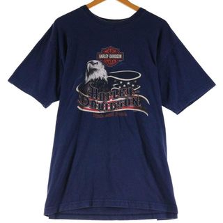 ハーレーダビッドソン(Harley Davidson)の古着 ハーレーダビッドソン Harley-Davidson 両面プリント モーターサイクル バイクTシャツ メンズL /eaa317491(Tシャツ/カットソー(半袖/袖なし))