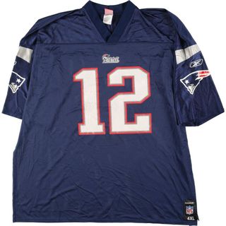 リーボック(Reebok)の古着 ビッグサイズ リーボック Reebok NFL NEW ENGLAND PATRIOTS ニューイングランドペイトリオッツ Vネック メッシュ ゲームシャツ フットボールシャツ メンズXXXL /eaa325372(Tシャツ/カットソー(半袖/袖なし))