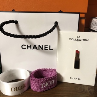 シャネル(CHANEL)のCHANEL リップ型ブローチ　Dior リボン(ブローチ/コサージュ)