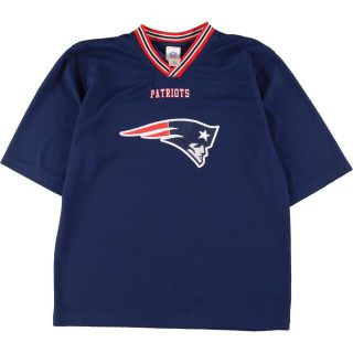 リーボック(Reebok)の古着 リーボック Reebok NFL NEW ENGLAND PATRIOTS ニューイングランドペイトリオッツ Vネック ゲームシャツ フットボールシャツ メンズM /eaa325376(Tシャツ/カットソー(半袖/袖なし))