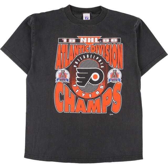 90年代 LOGO7 NHL PHILADELPHIA FLYERS フィラデルフィアフライヤーズ スポーツプリントTシャツ USA製 メンズM ヴィンテージ /eaa327321