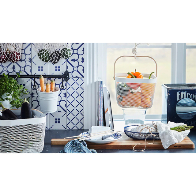 新品】IKEA イケア バスケット かご6個(ホワイト)リーサトルプ 新品】IKEA イケア バスケット かご6個(ホワイト)リーサトルプ